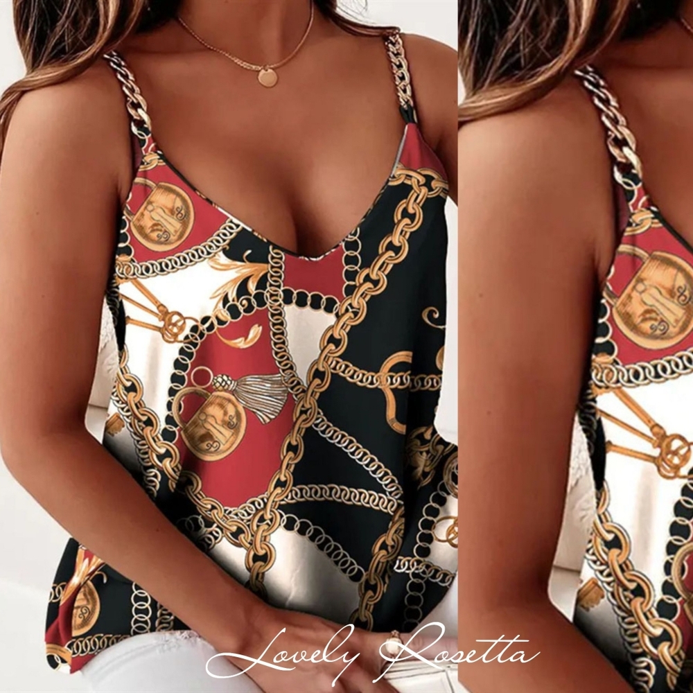 Multi-Color Chain Print Top - Picture 4 of 15